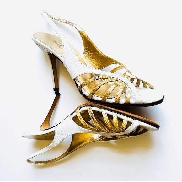 Dolce and Gabbana Leather & Exotic Summer Peep-toe Slingback Sandal Heels 38 - Picture 4 of 14